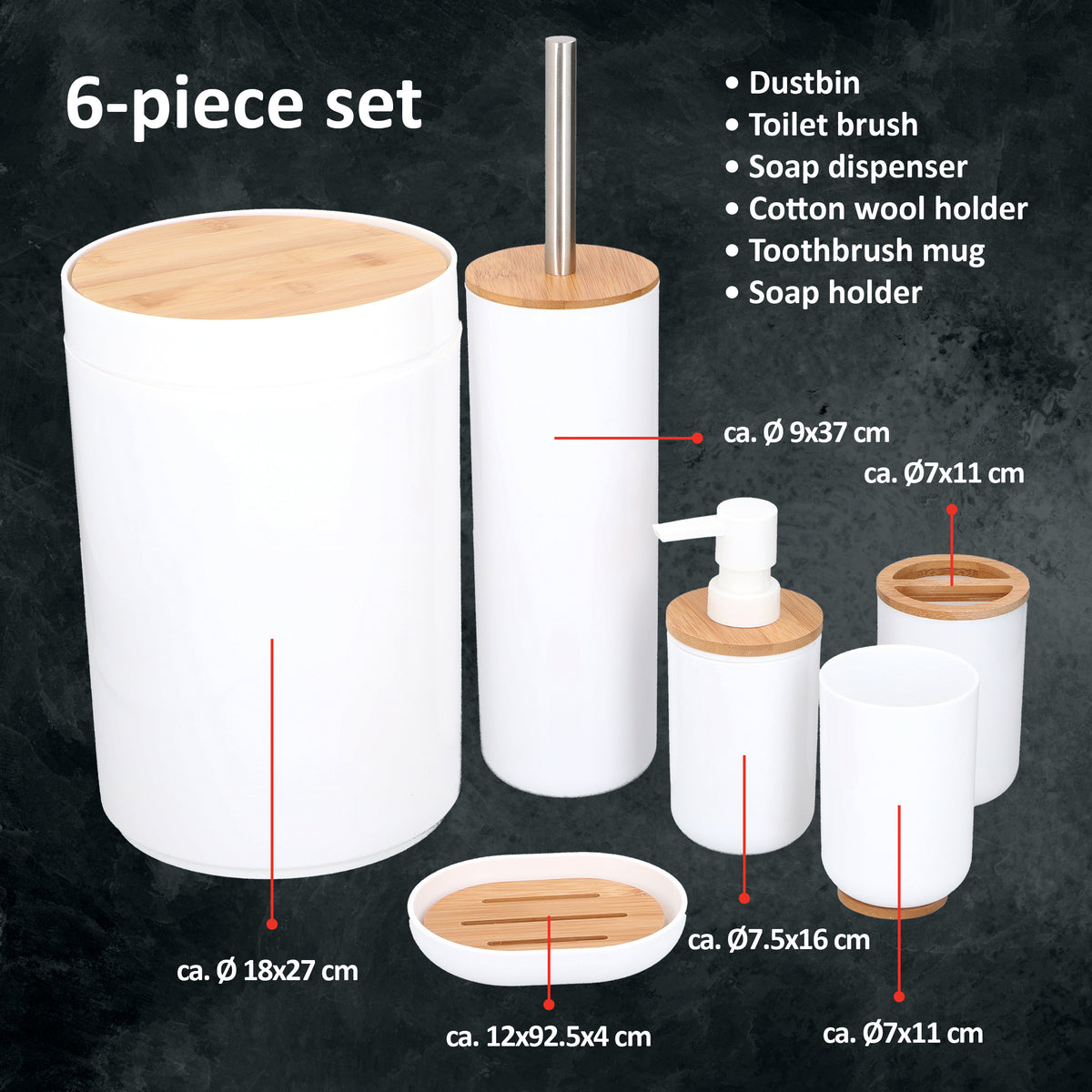 Bathroom & Toilet Set 6Pc
