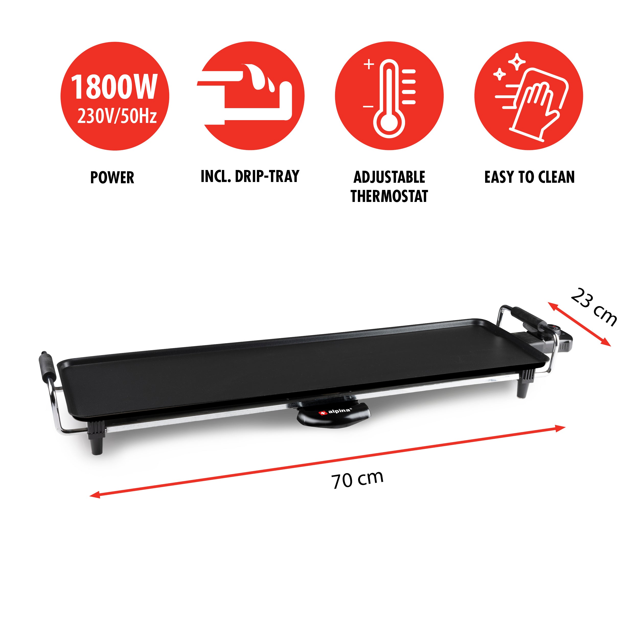 Grill Teppanyaki 1800W 70X23Cm
