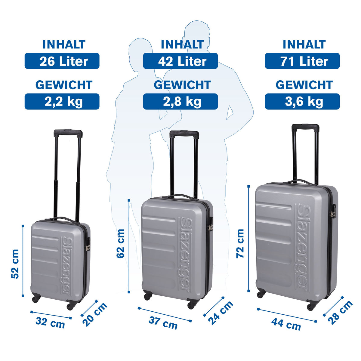 Trolley Set 3Pc Silver