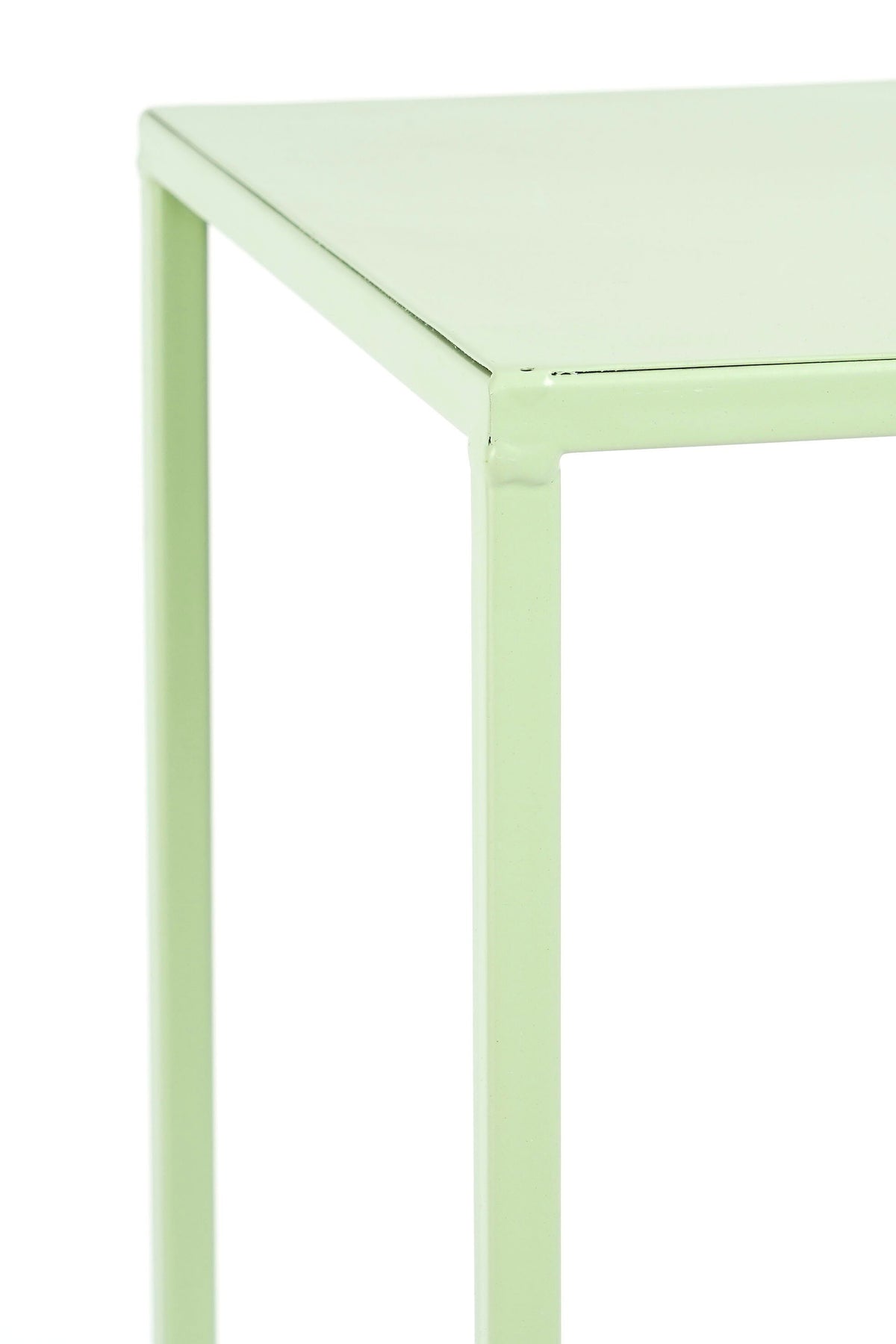 Quinty Side Table - Set Of 3 - L30 X W30 X H70 Cm - Iron - Light Green