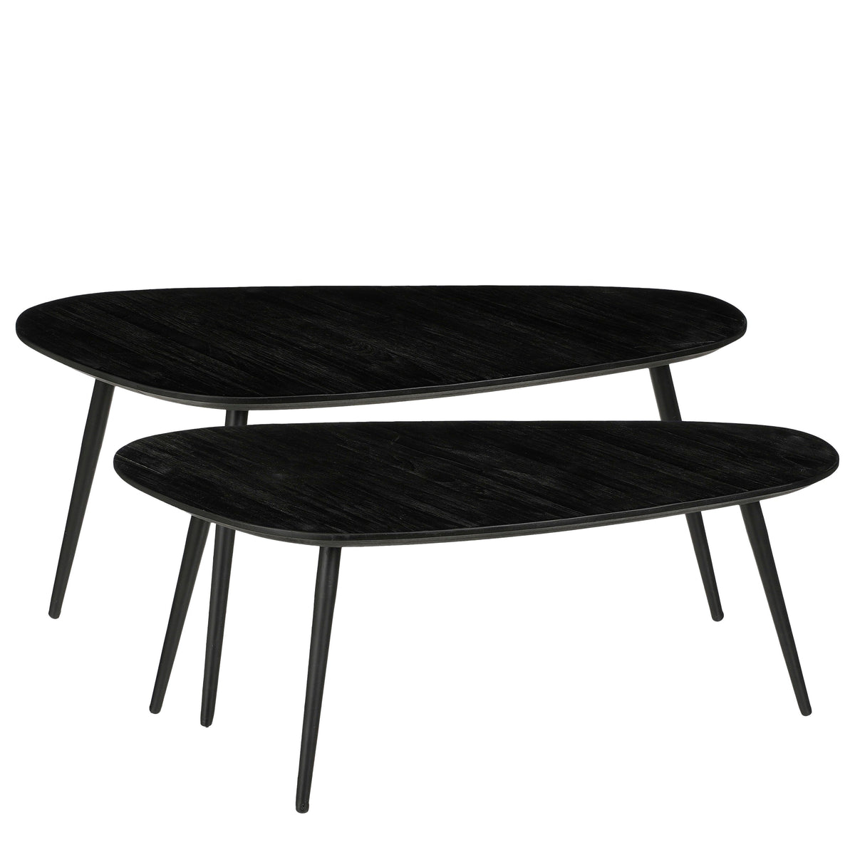Jailey Side Table Black Set Of 2 - L84Xw39Xh39Cm