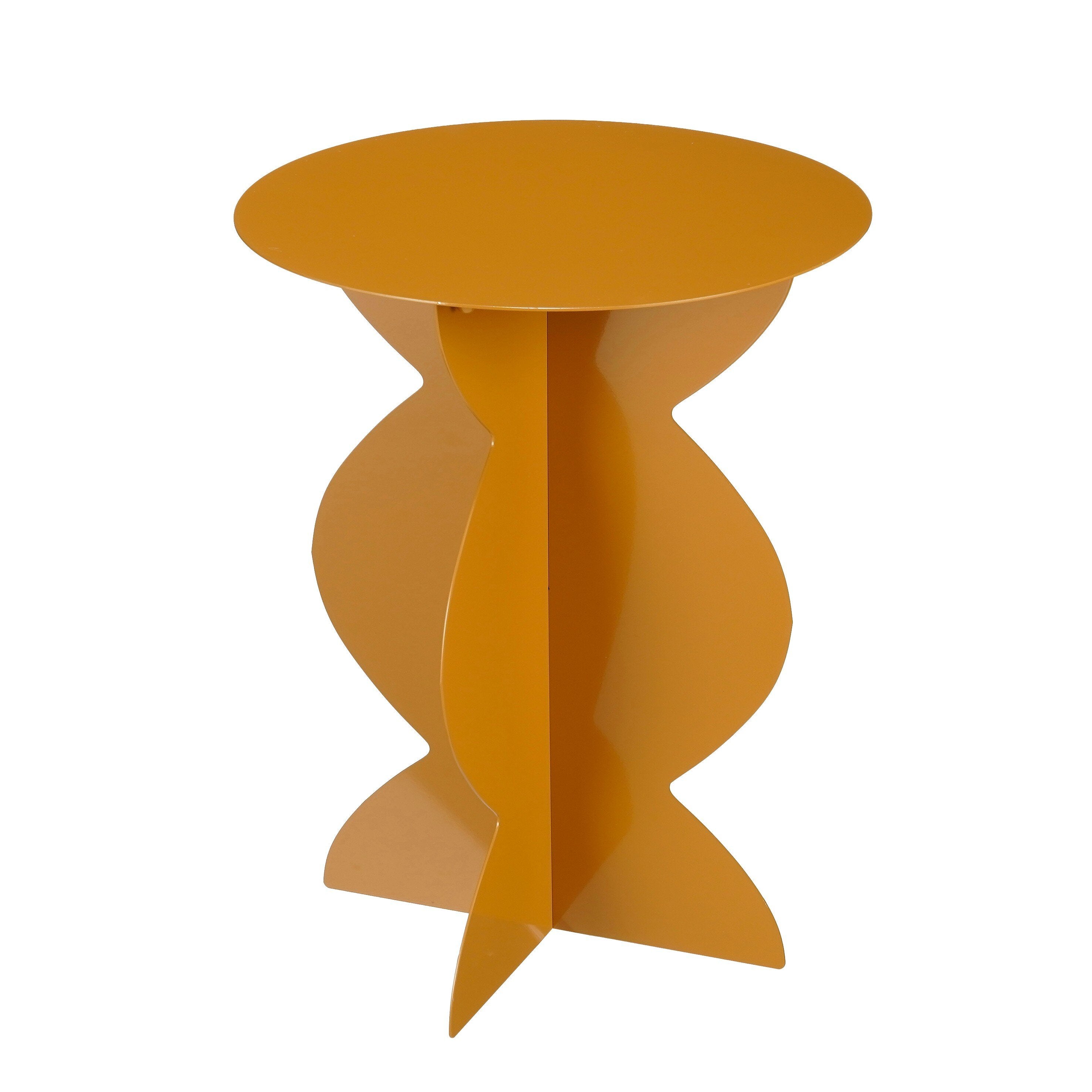 Rafi Side Table - H50 X Ø40 Cm - Iron - Brown