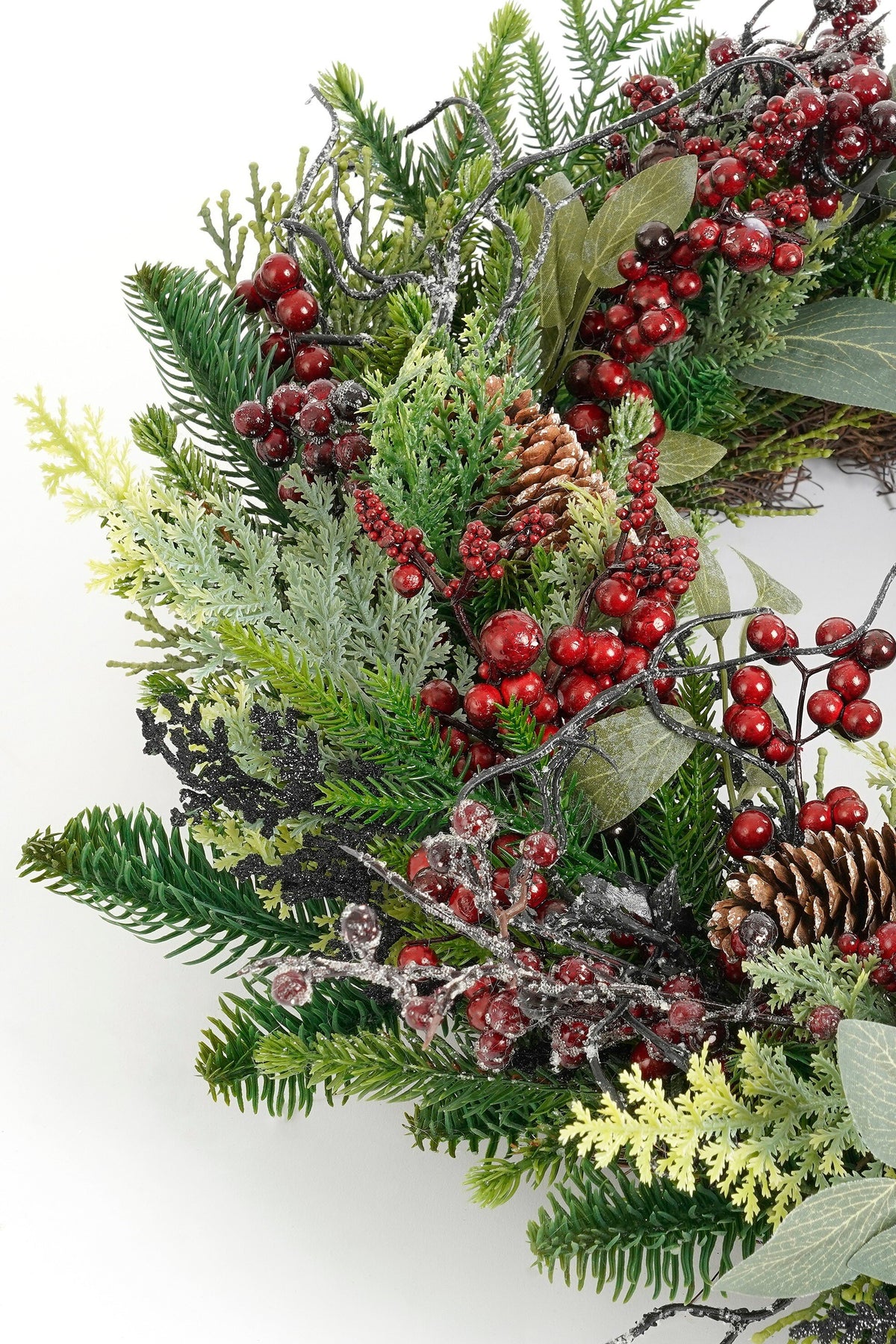 Bodi Christmas Wreath With Pinecones - H13 X Ø50 Cm - Bordeaux