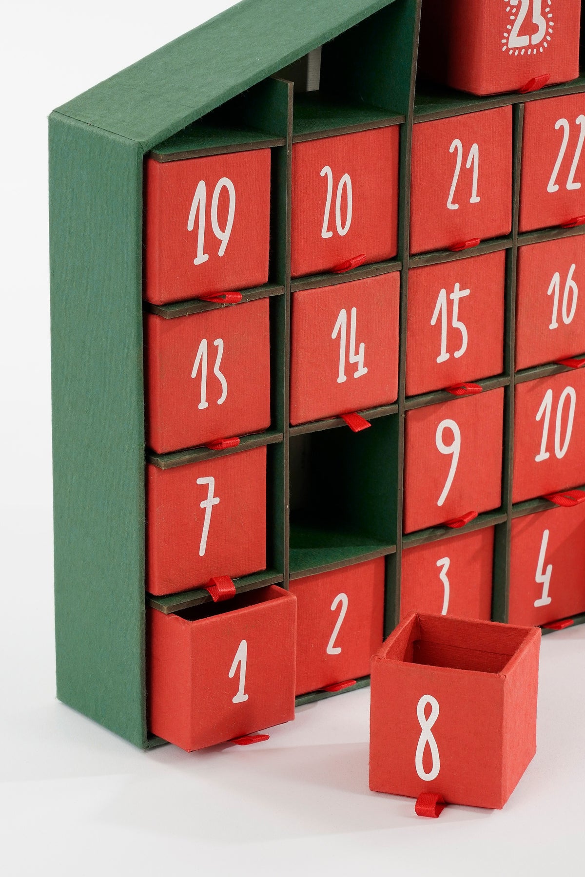 Advent Calender Red Handmade Recycled Paper - L5Xw33Xh28Cm