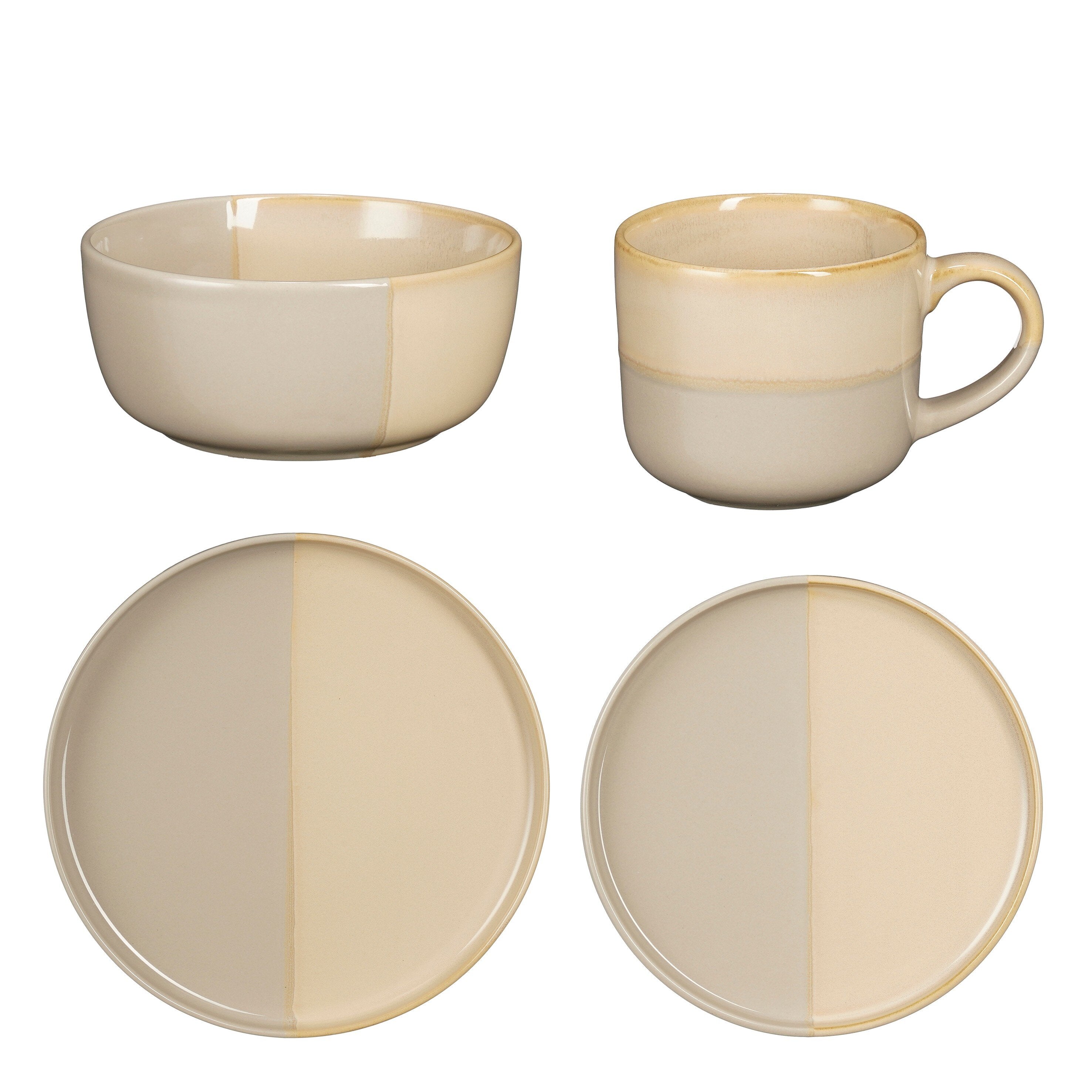 Ozzu Dinnerware Set Grey 16 Pieces