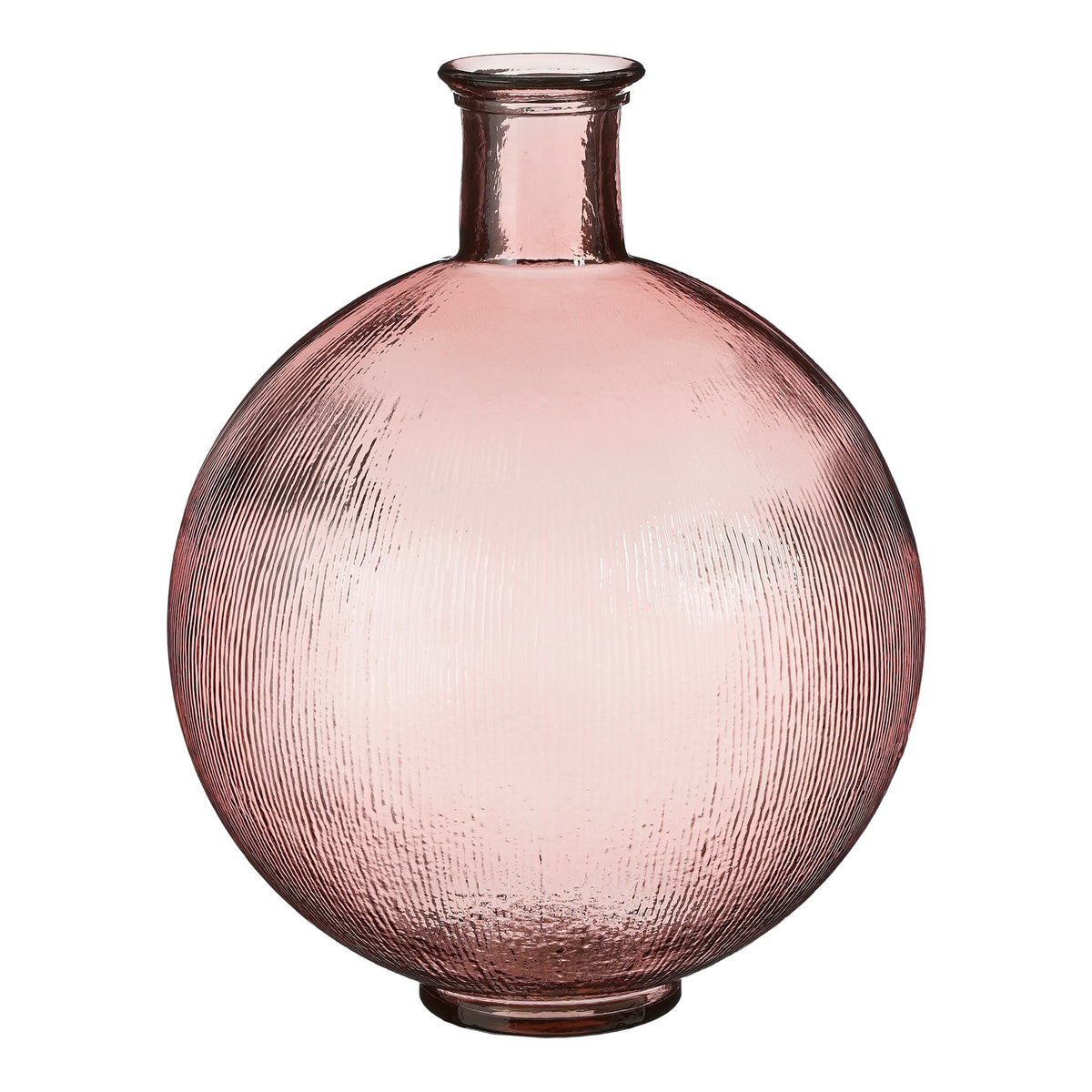 Firenza Bottle Recycled Glass L. Pink - H42Xd34Cm