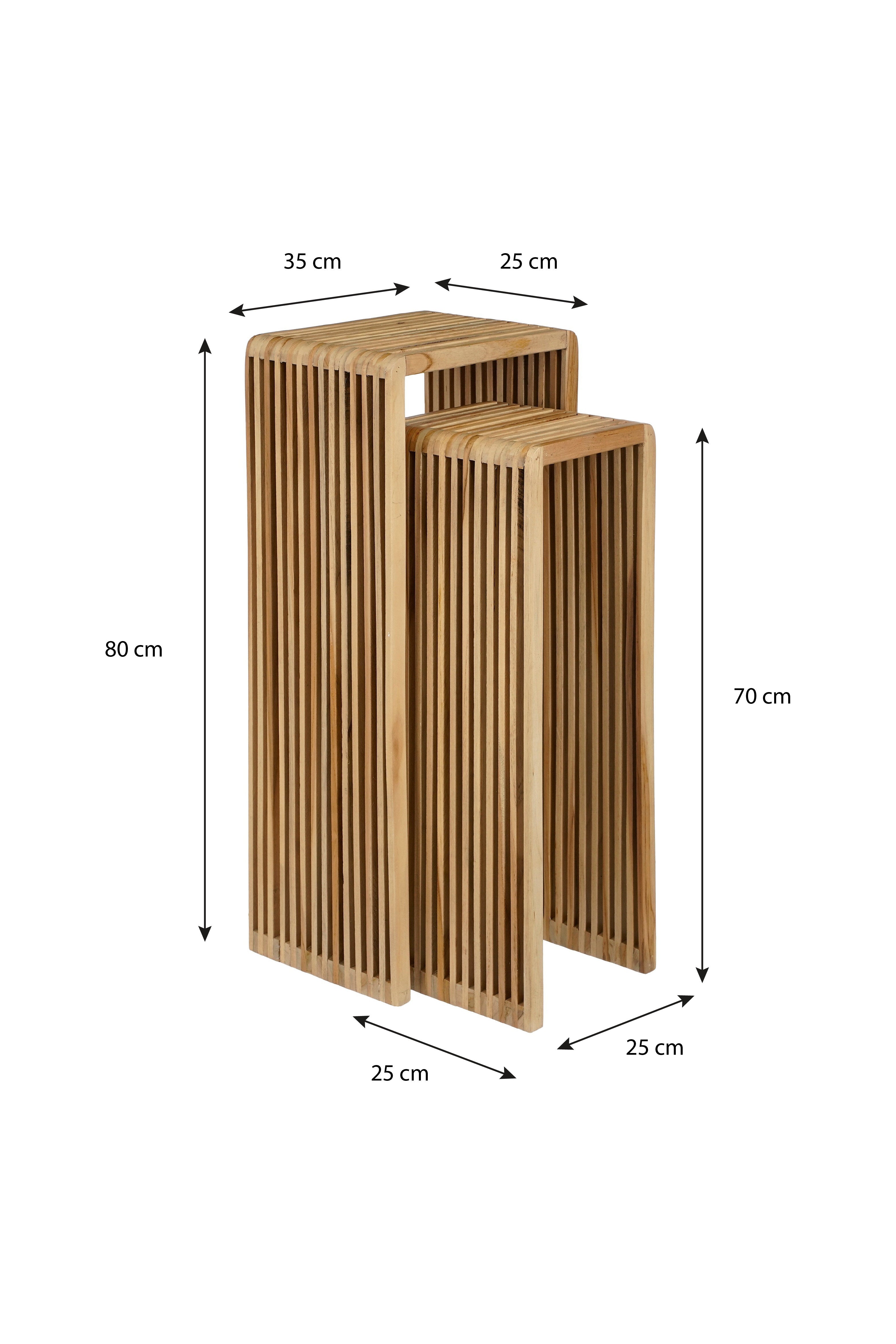 Yonker Planttable Brown Set Of 2 - L35Xw25Xh80Cm