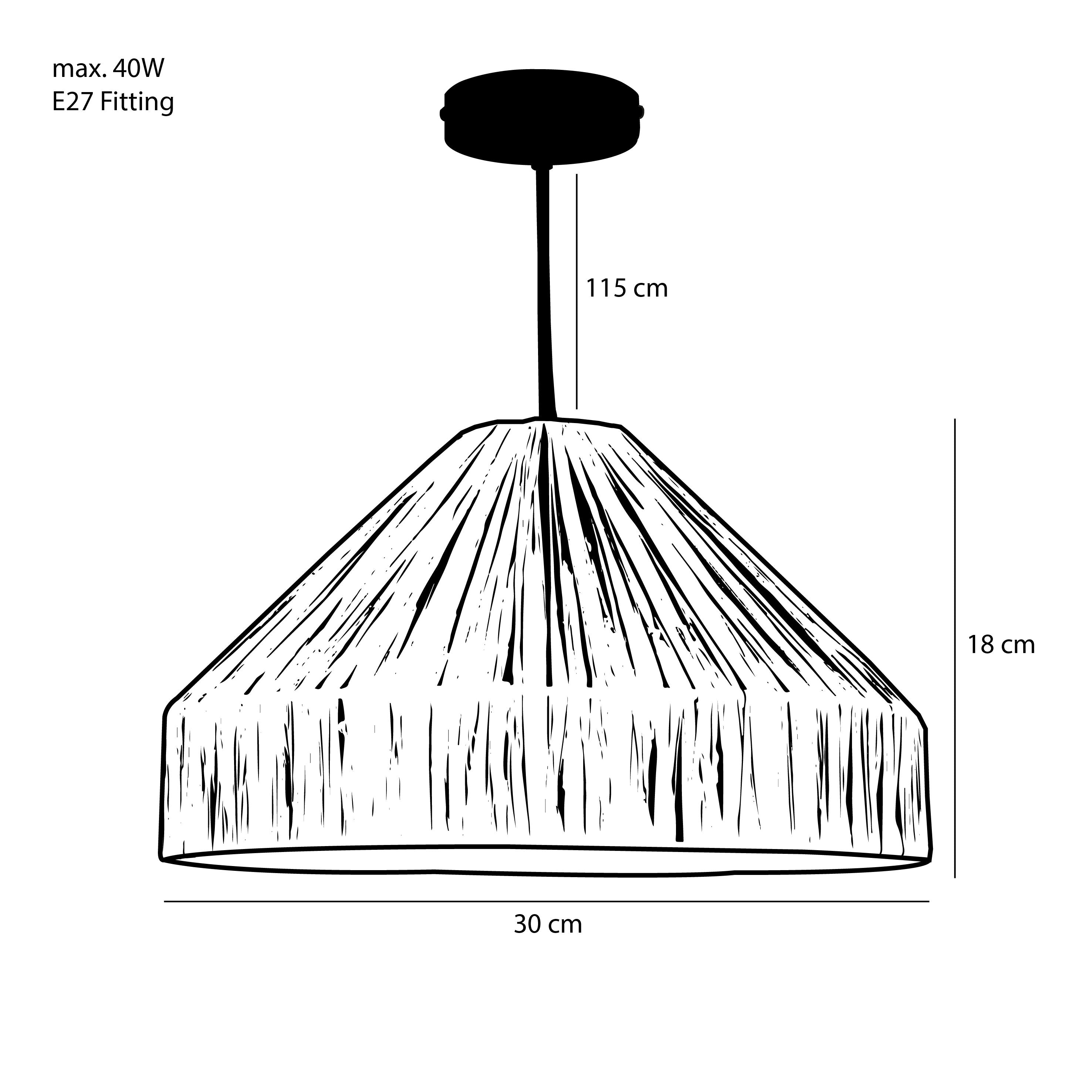 Elisa Ceiling Lamp L. Brown 40W-E27 - H18Xd30Cm