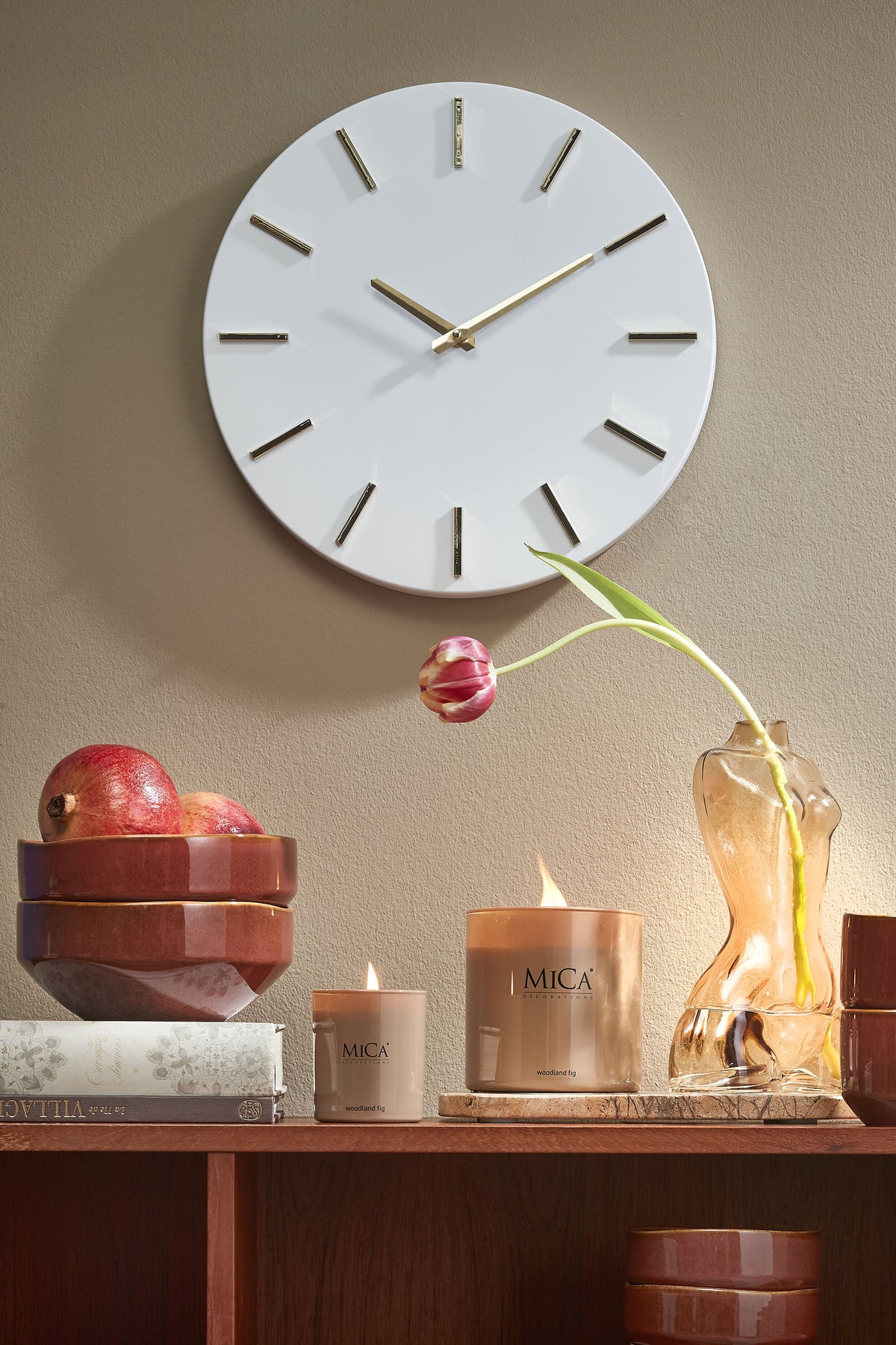 Brixen Wall Clock Aluminium White - H4Xd35,5Cm
