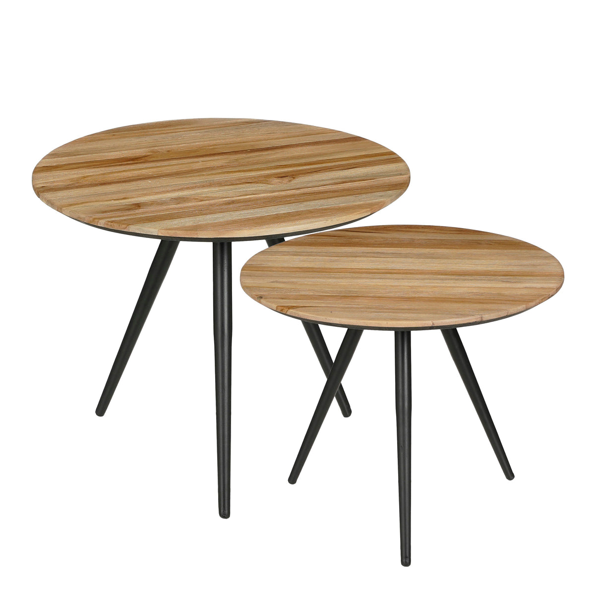 Jailey Side Table Brown Set Of 2 - H49Xd50Cm