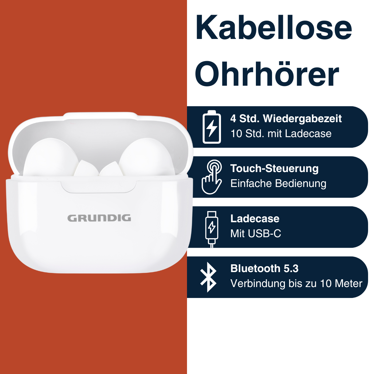 Earphones Stereo Tws White