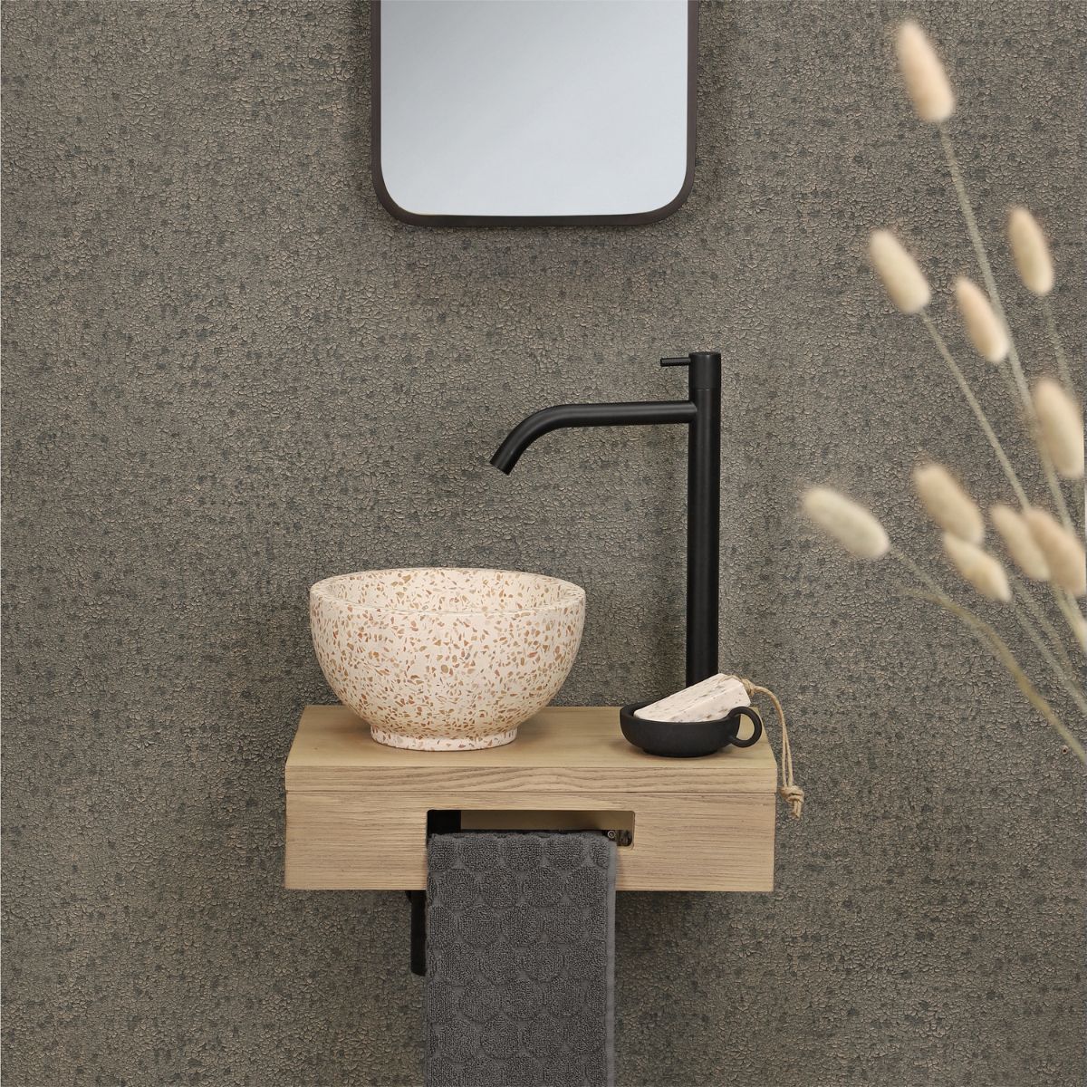River Waskom - Ø 25 Cm - Terrazzo - Beige