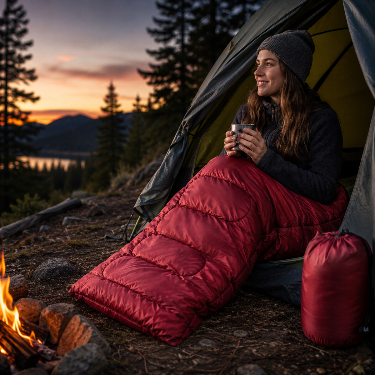 Sleeping Bag Envelope Red