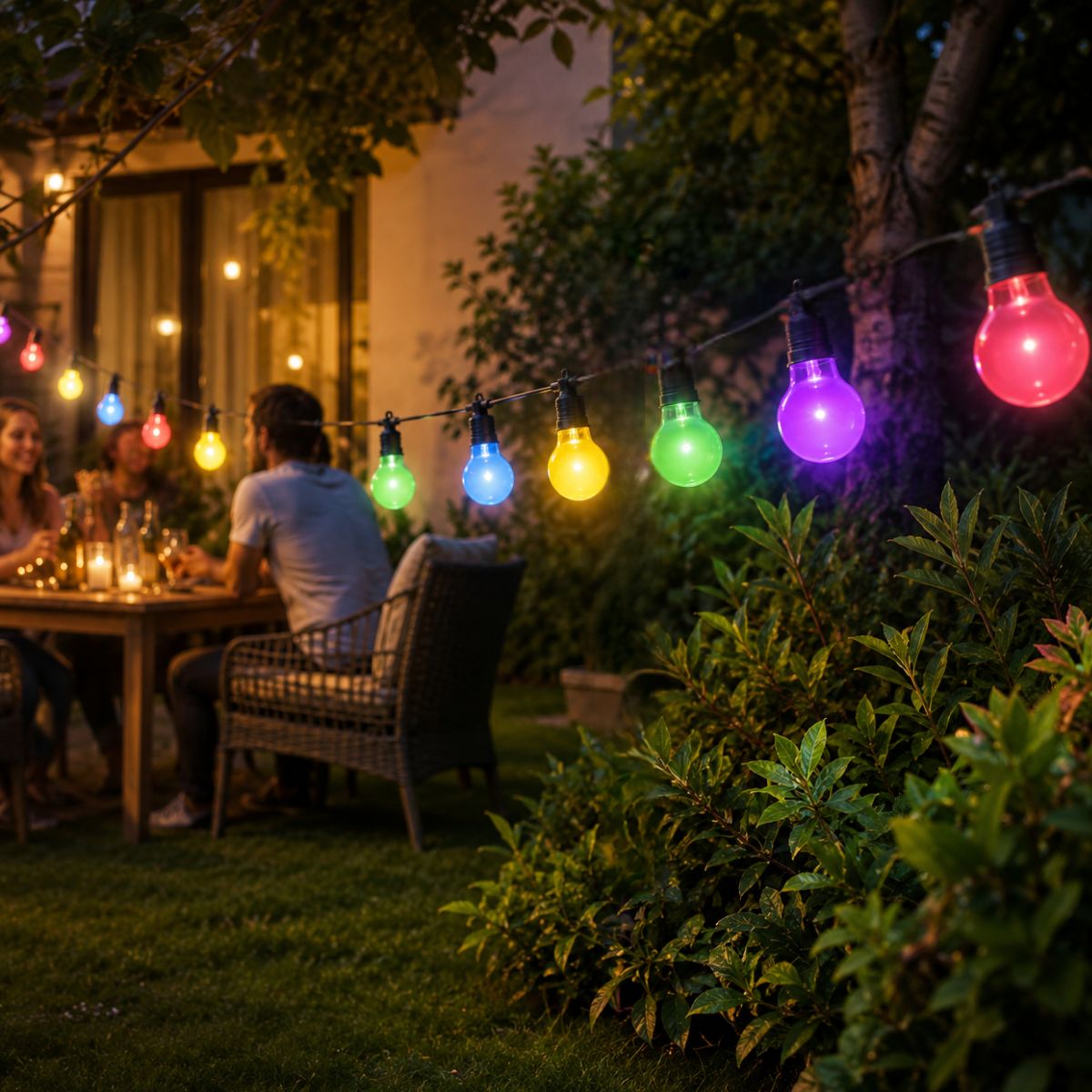 Solar Bulb Chain 10Led Colored