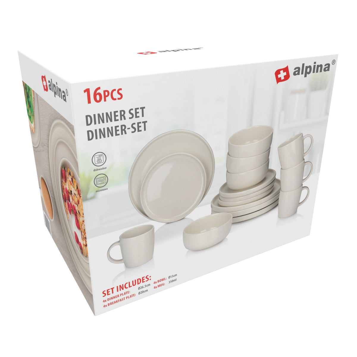 Dinner Set Cream 16Pcs