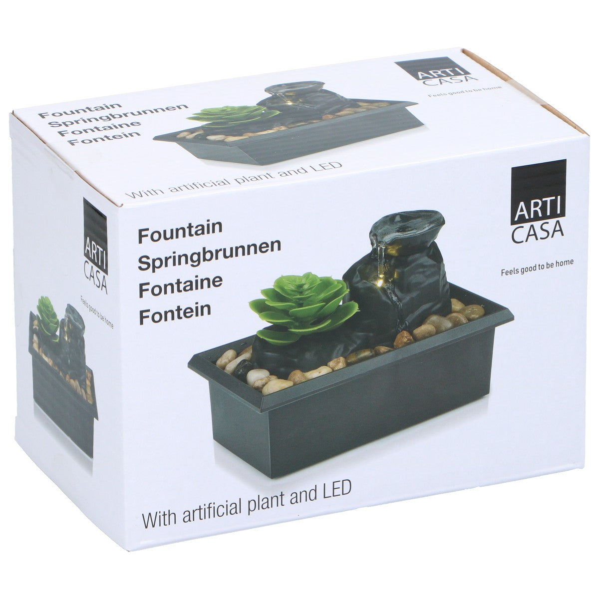 Fountain With Artificial Plant
