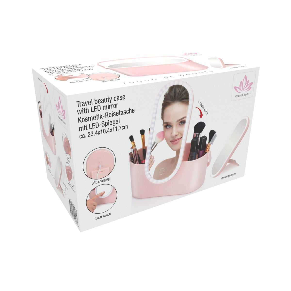 Travel Beauty Case With Led Mirror