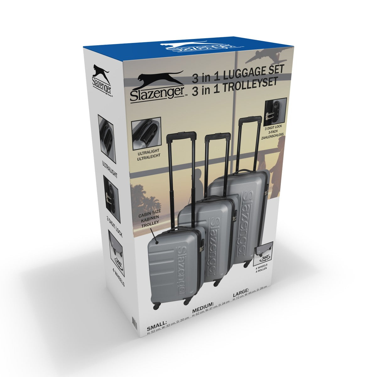 Trolley Set 3Pc Silver