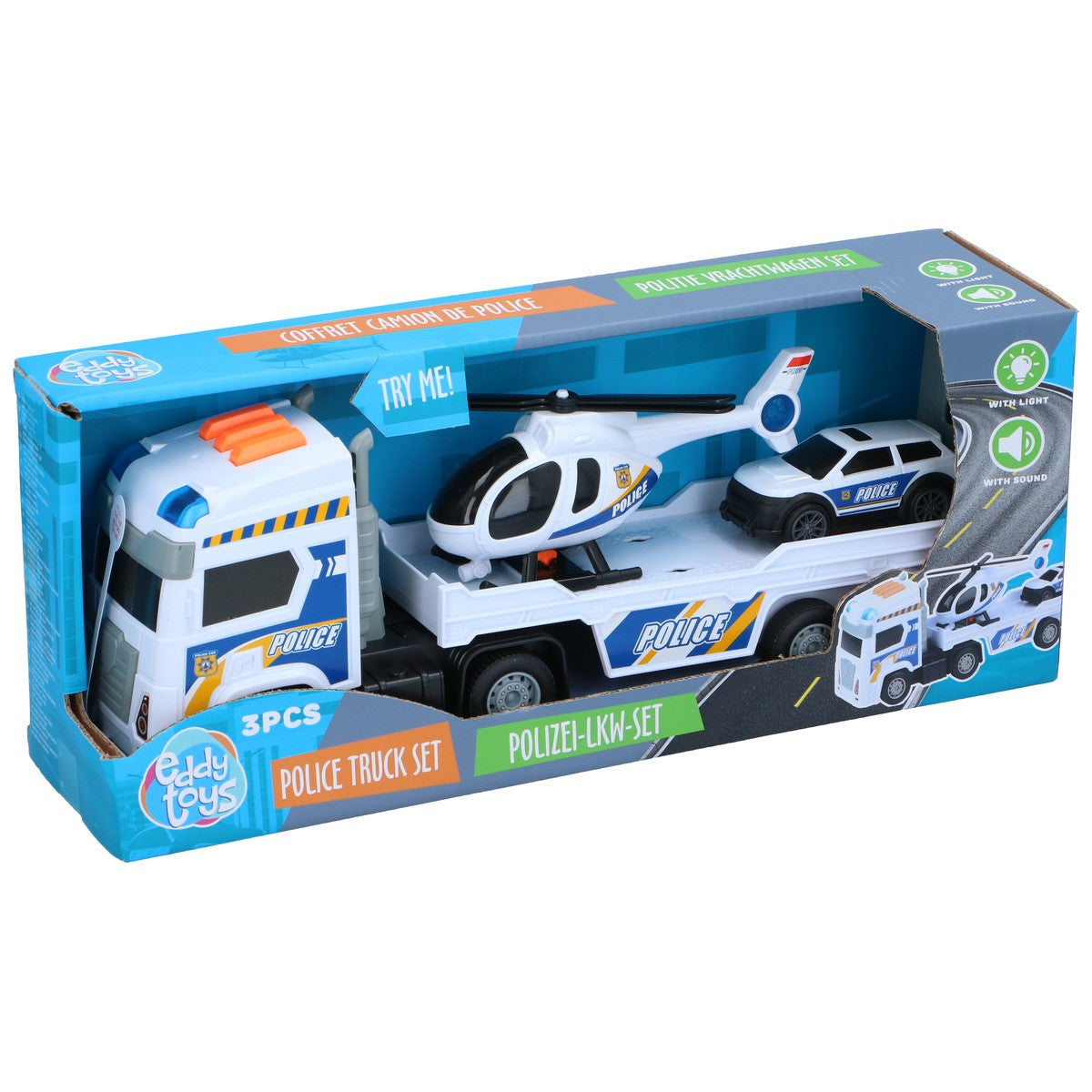 Police Truck Set 3Pc B/O
