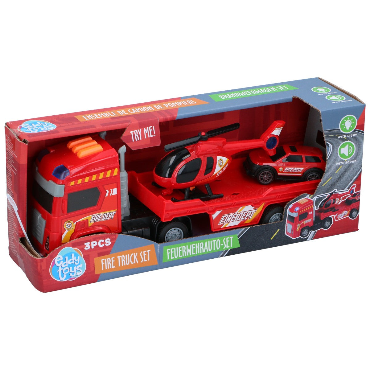 Fire Truck Set 3Pcs B/O