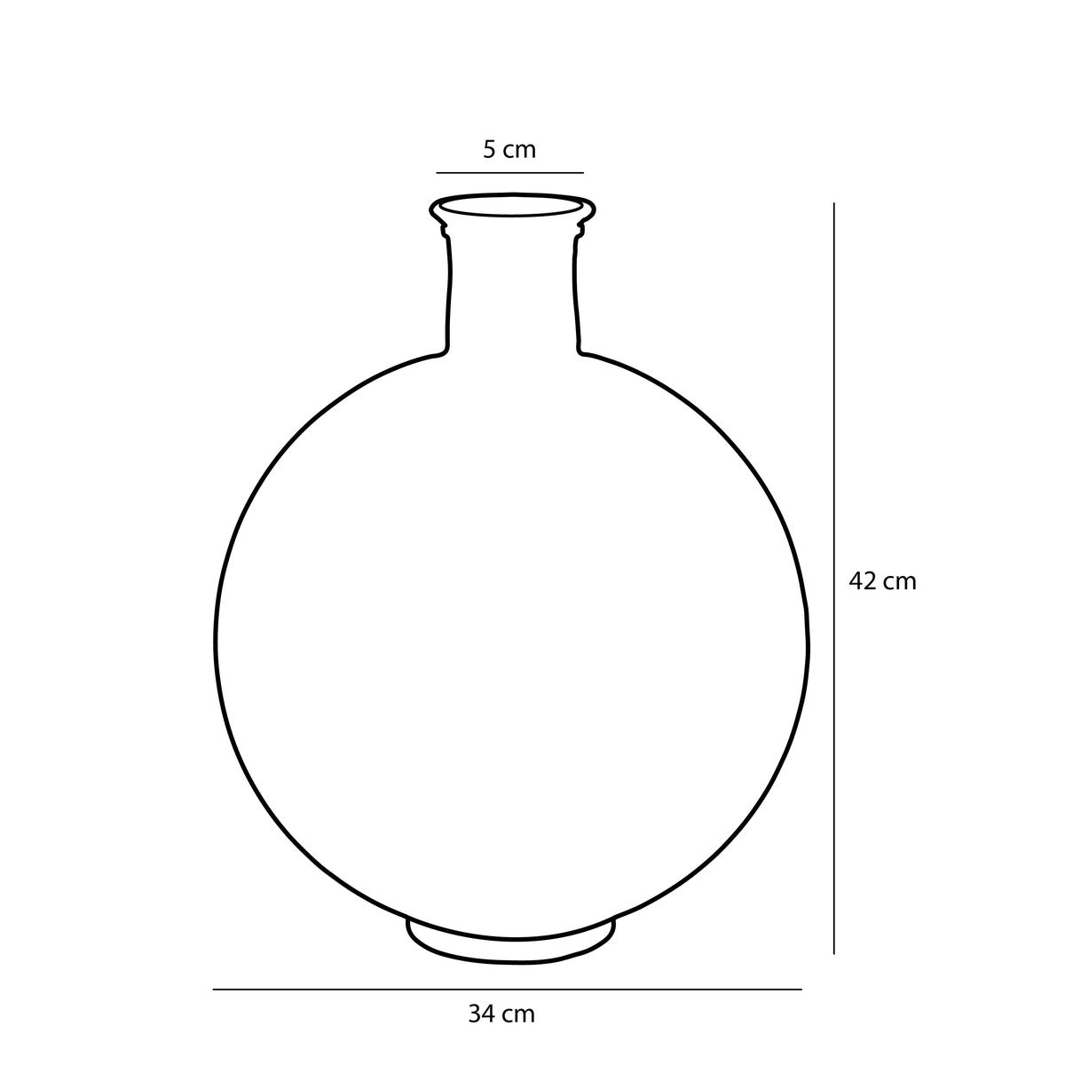 Firenza Bottle Recycled Glass L. Pink - H42Xd34Cm