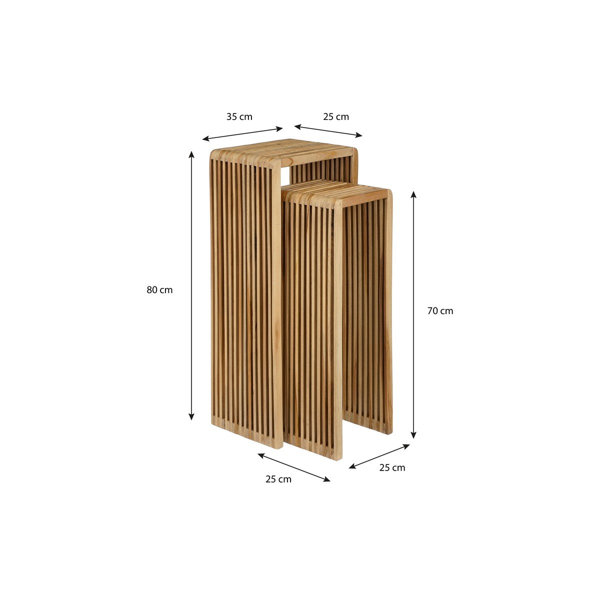 Yonker Planttable Brown Set Of 2 - L35Xw25Xh80Cm
