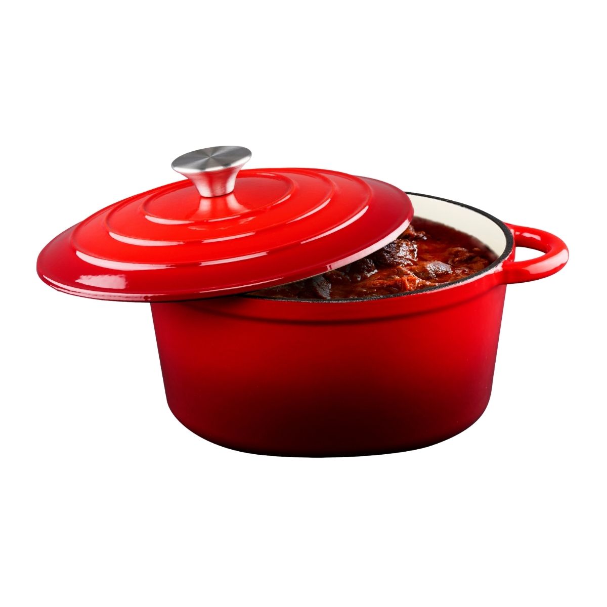 Casserole Enamel Cast Iron Red