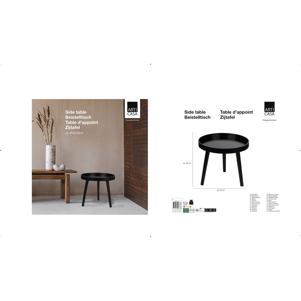 Side Table Round Black