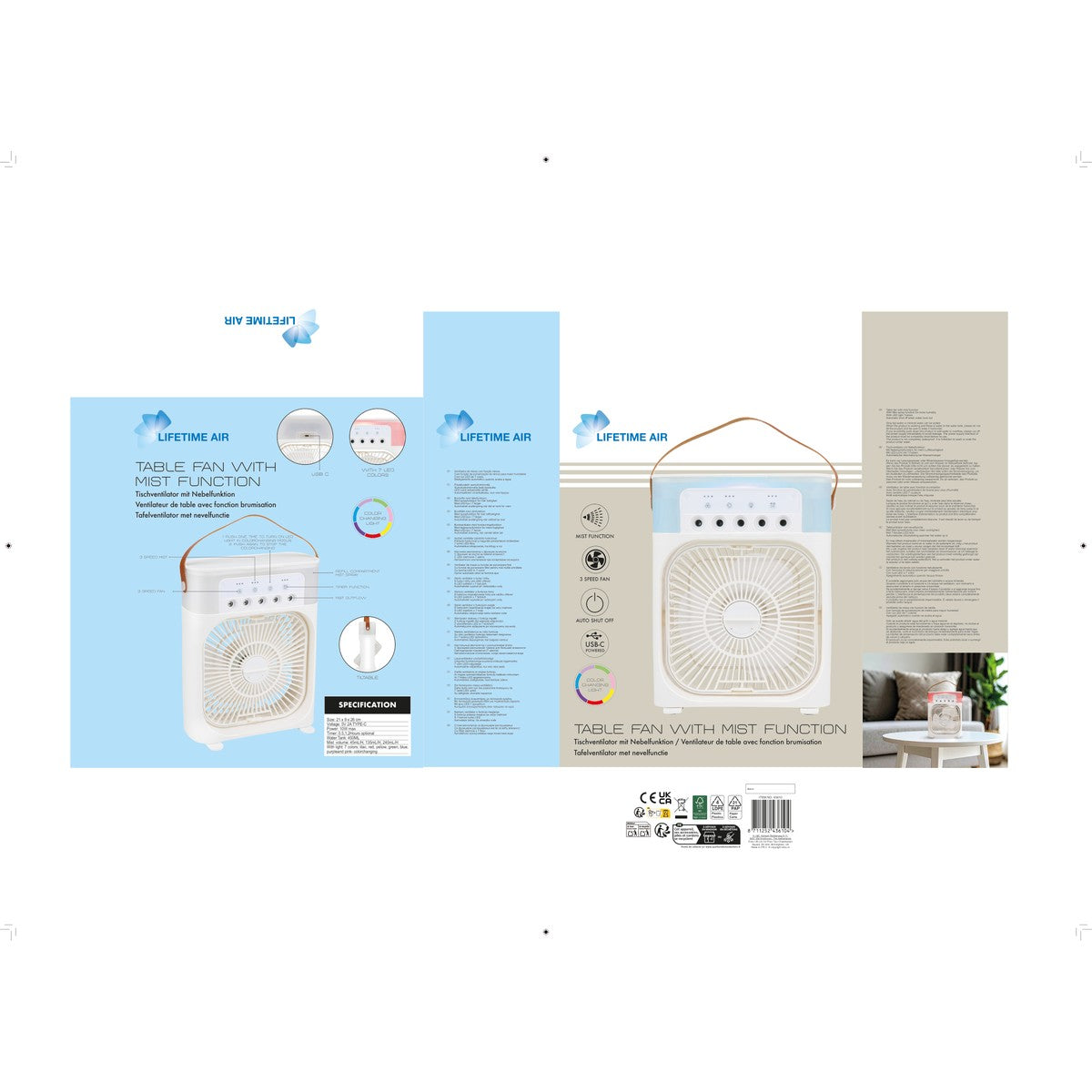 Fan Table Mist 4.5L Usb