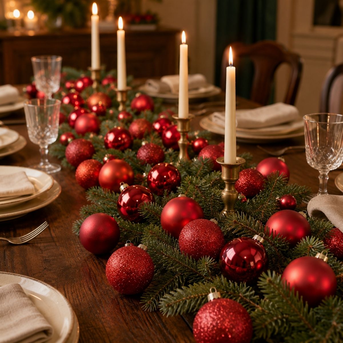 Christmas Baubles Set - 42 Pieces - Ø7 Cm - Red
