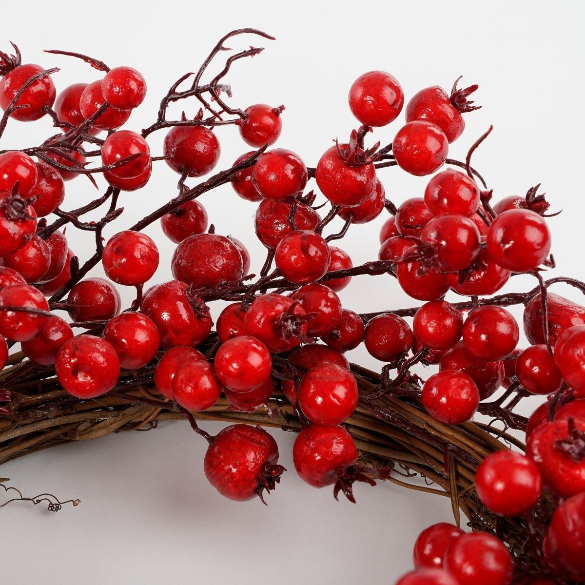 Christmas Wreath With Berries - Ø50 Cm - Foam - Red