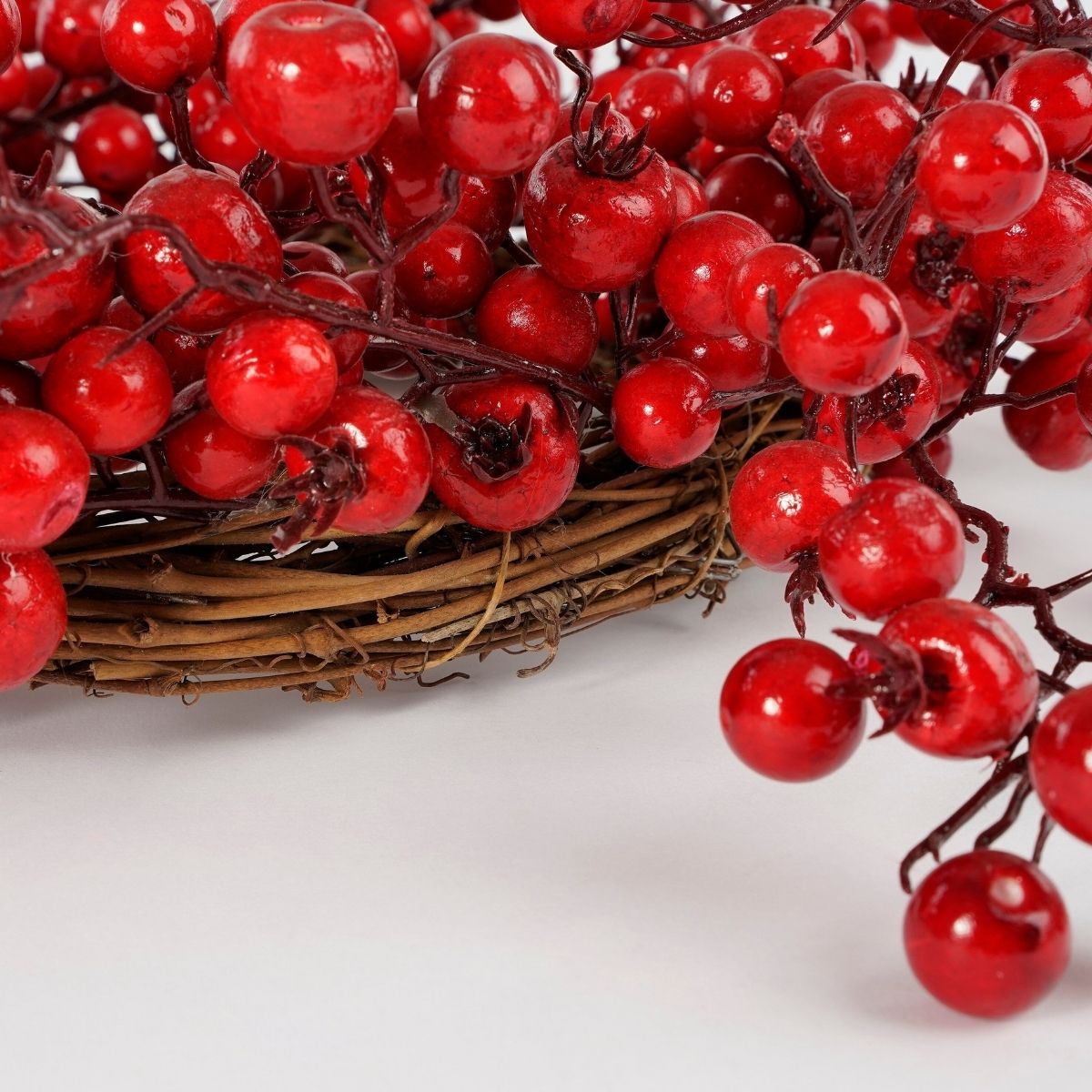 Christmas Wreath With Berries - Ø50 Cm - Foam - Red