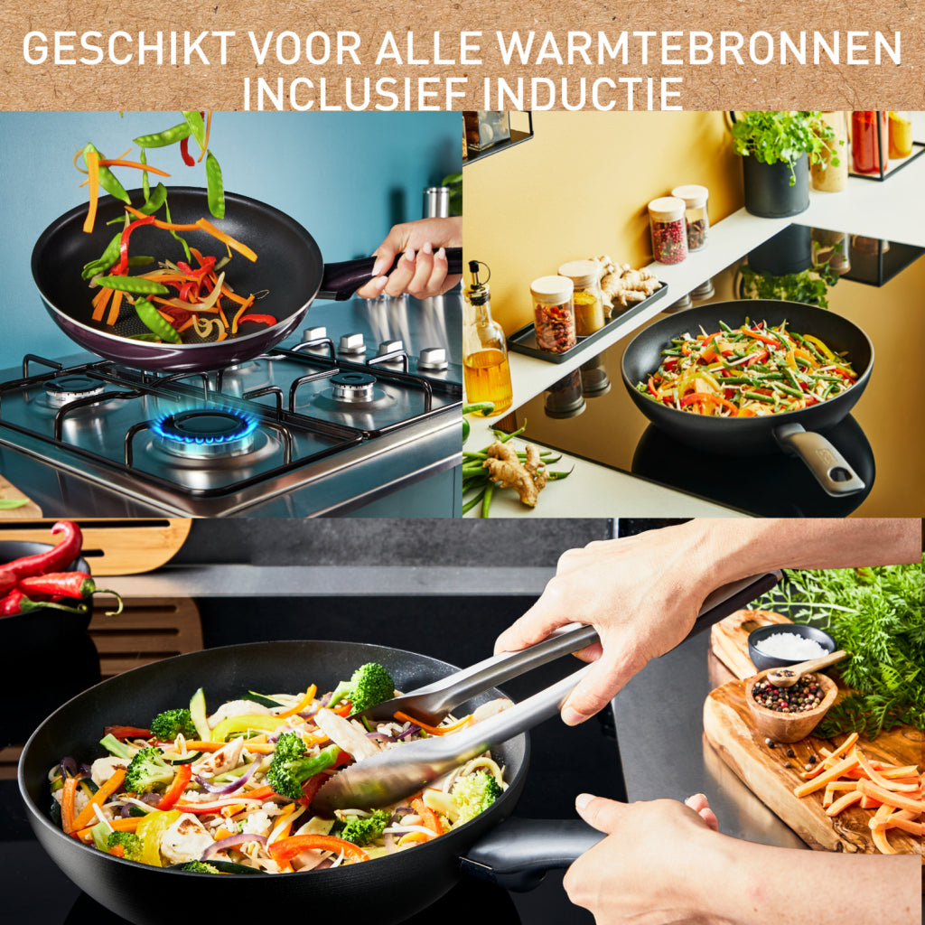 Tefal C47632 Change Black Keramische Hapjespan 24 Cm Zwart