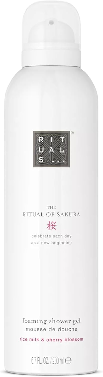 RITUALS Shower Foam The Ritual of Sakura – Gel douche aux fleurs de cerisier et lait de riz – Gel douche moussant sensationnel – 200 ml