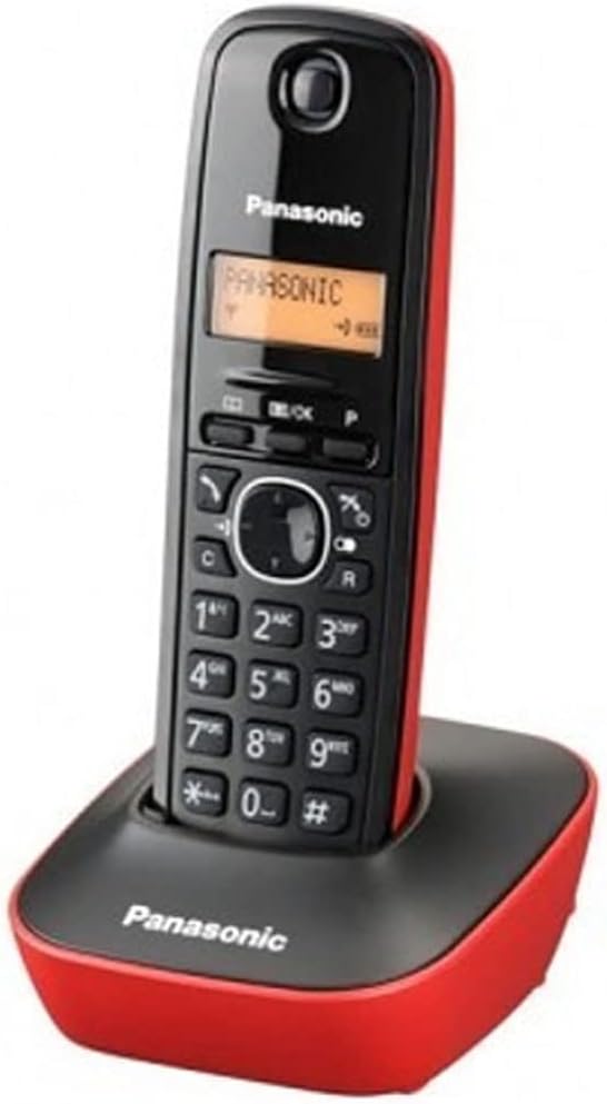 Panasonic KX‑TG1611SPR – Téléphone sans fil rouge, version espagnole