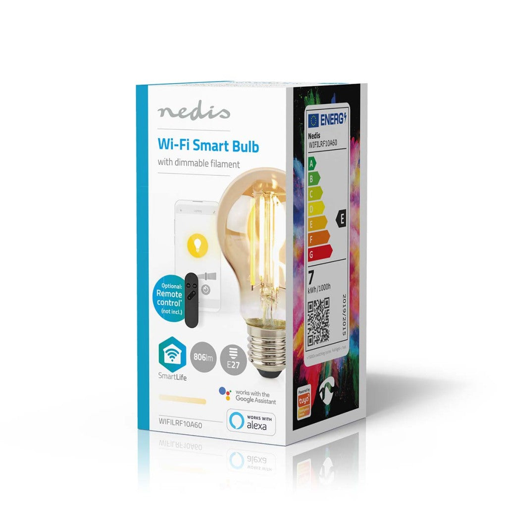 Nedis Wifilrf10A60 Smartlife Led Filamentlamp Wi-Fi E27 806 Lm 7 W Warm Wit Glas Android / Ios Peer