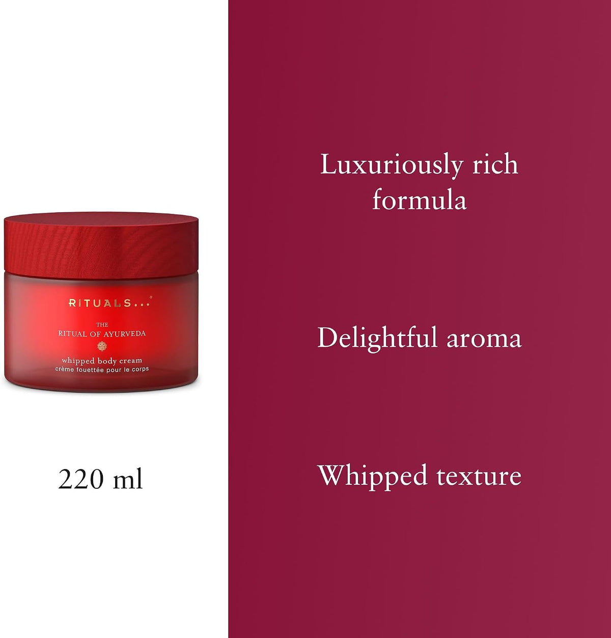 RITUALS The Ritual of Ayurveda – Crème pour le corps à la rose indienne 220 ml