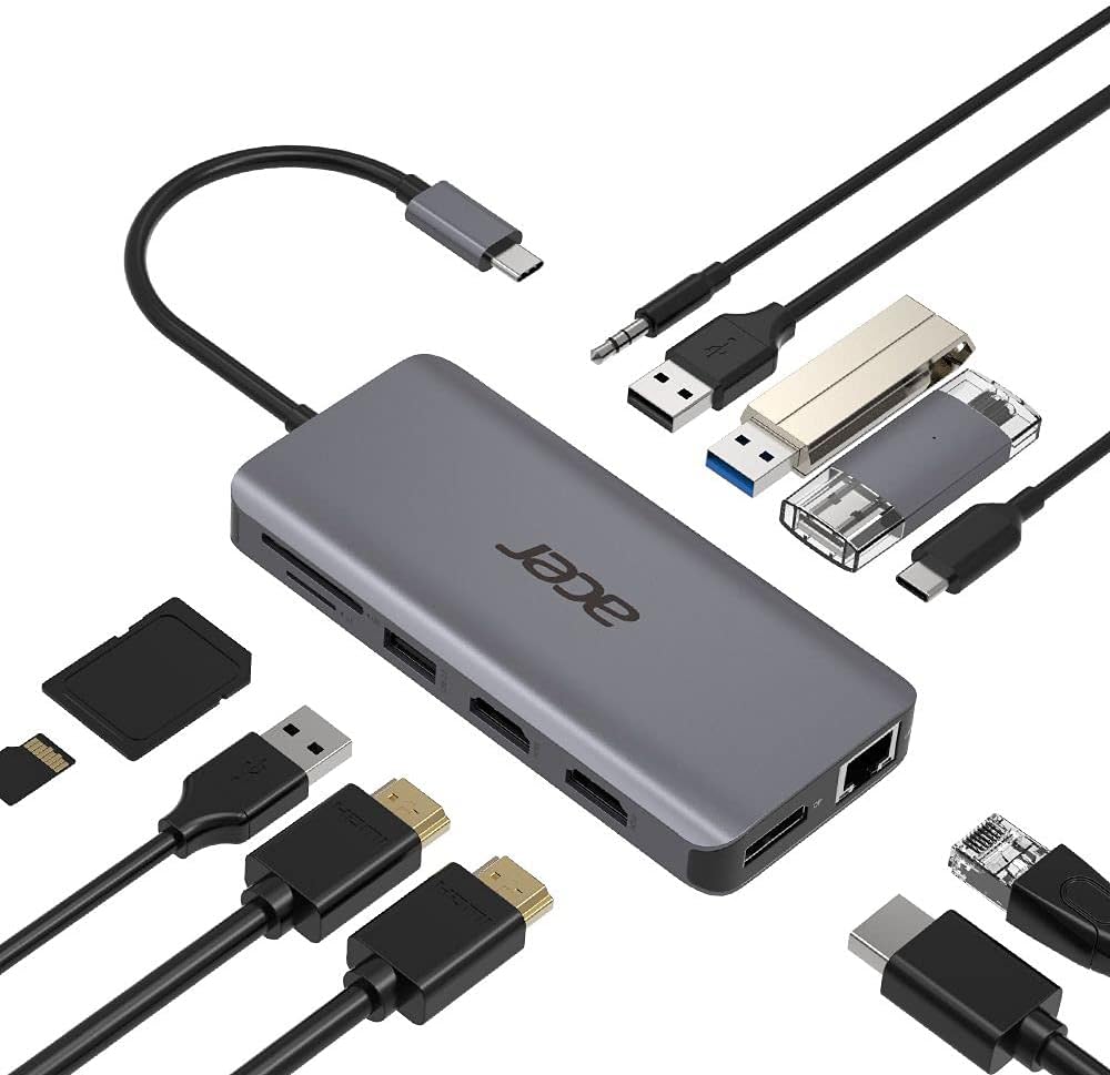 Acer HP.DSCAB.009 Station d'accueil avec Fil USB 3.2 Gen 1 (3.1 Gen 1) Type-C Argent