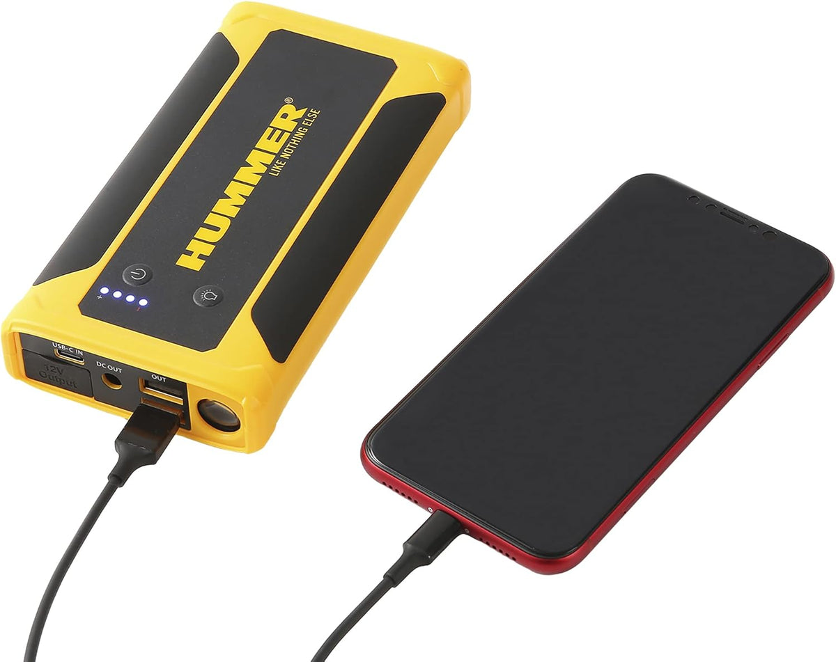 Batterie de démarrage portable 12 V 10 000 mAh jaune
