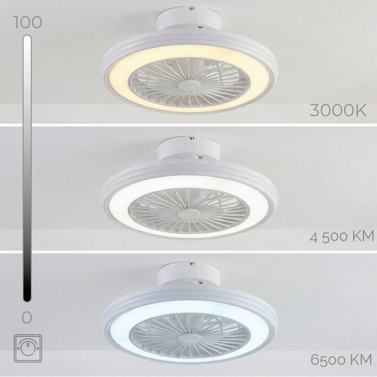 InnovaGoods – Ventilateur de plafond LED RGB avec télécommande 55 W