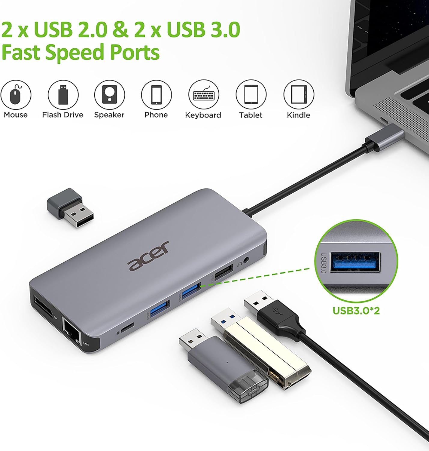 Adattatore Acer 12 in 1 tipo C - Docking Station