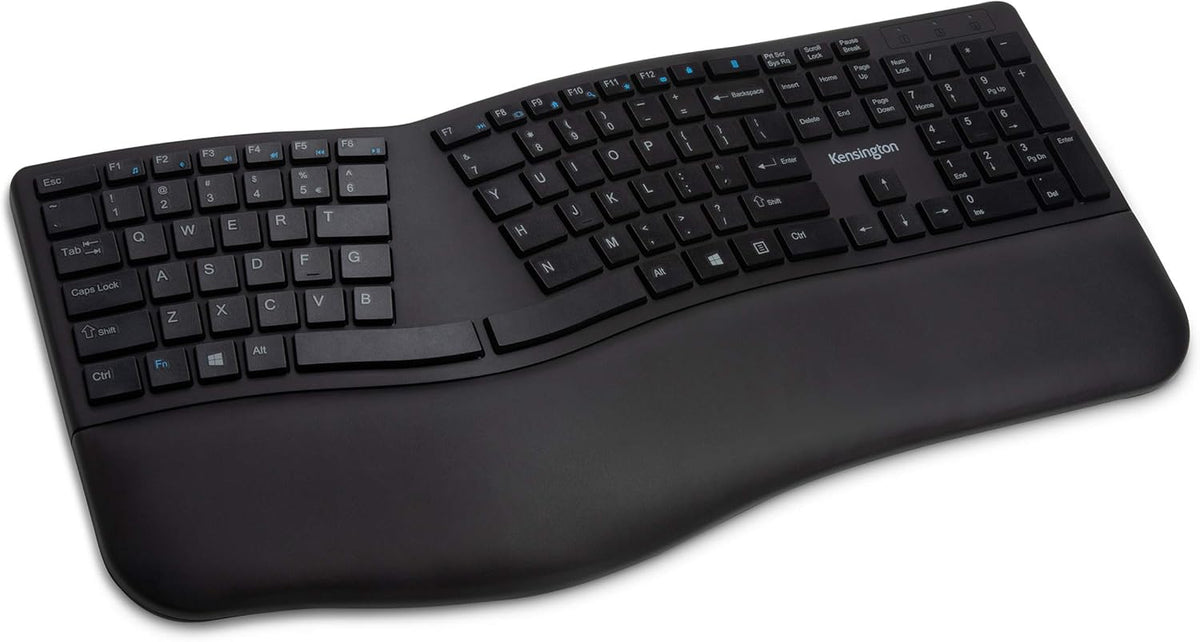 Kensington Clavier sans fil ergonomique Pro Fit, disposition espagnole, double mode 2,4 GHz et Bluetooth (K75401ES)