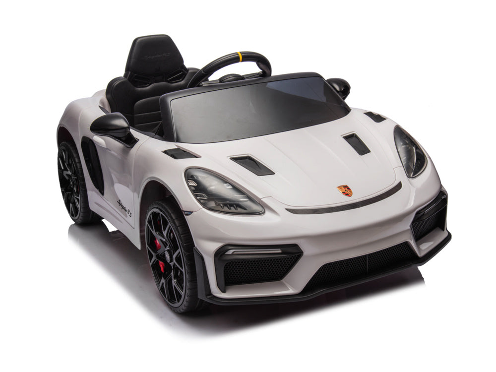 Porsche Spyder Rs, Voiture À Batterie Pour Enfants De 12 Volts, Pneus En Caoutchouc, Siège En Cuir Et Plus Encore !