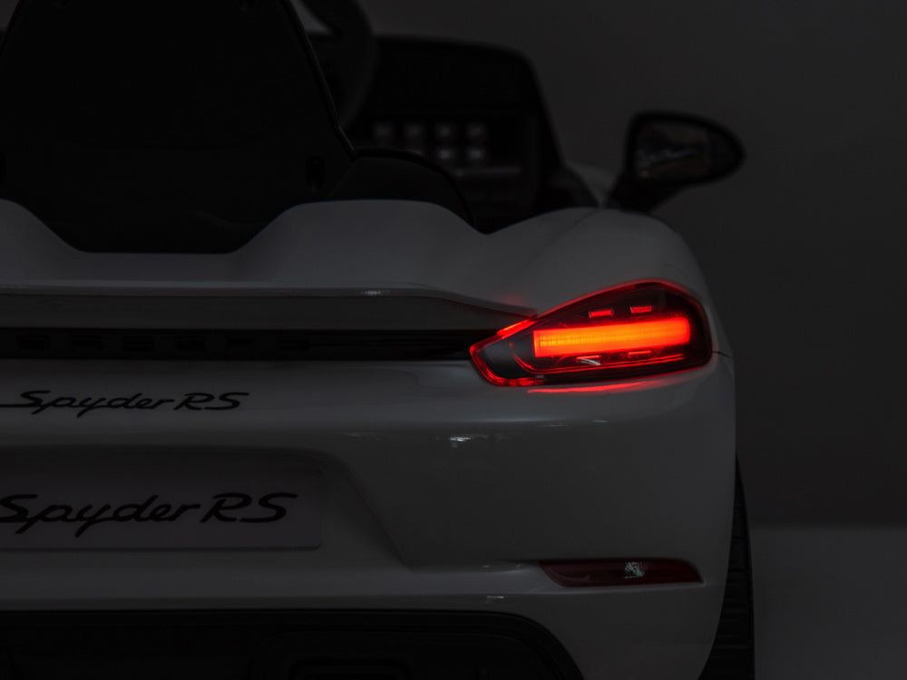 Porsche Spyder Rs, Voiture À Batterie Pour Enfants De 12 Volts, Pneus En Caoutchouc, Siège En Cuir Et Plus Encore !