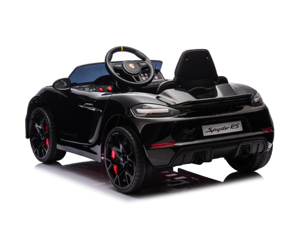 Porsche Spyder Rs, Voiture À Batterie Pour Enfants De 12 Volts, Pneus En Caoutchouc, Siège En Cuir Et Plus Encore !