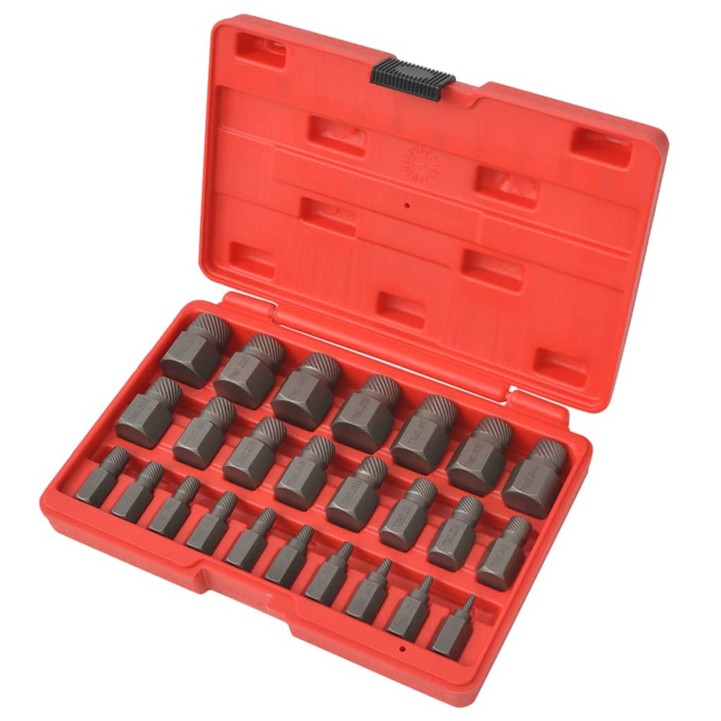 Kit D'extracteurs De Vis À Cannelures Multiples Acier 25 Pièces