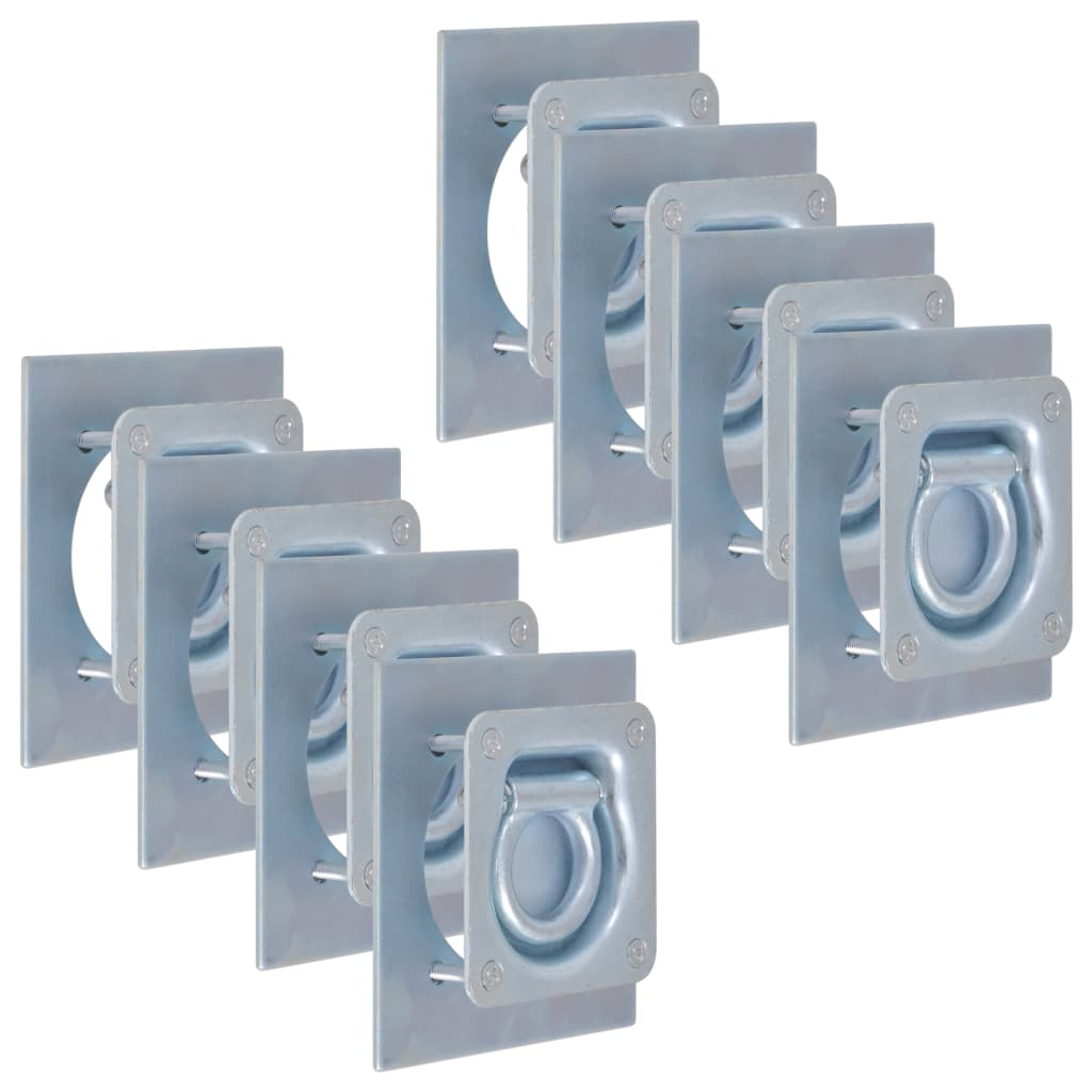 Anneau D'arrimage Pour Remorque 6 Pcs Acier Galvanisé 2000 Kg