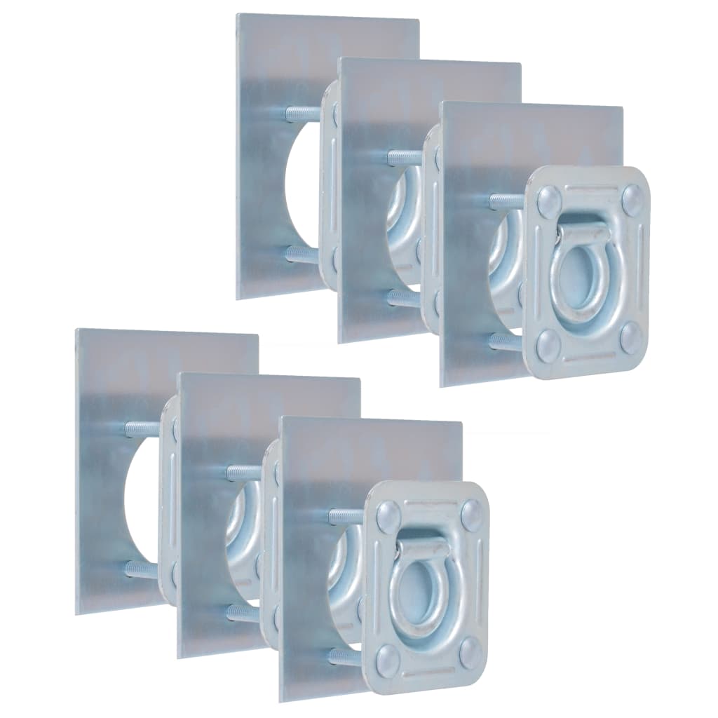 Anneau D'arrimage Pour Remorque 6 Pcs Acier Galvanisé 2000 Kg