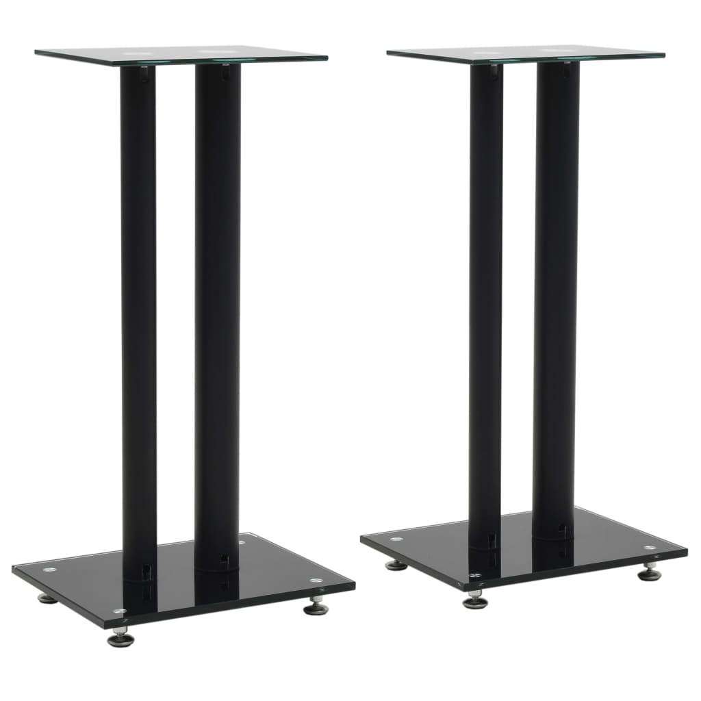 Support Haut-Parleur 2Pc Verre Trempé Design 2 Colonnes