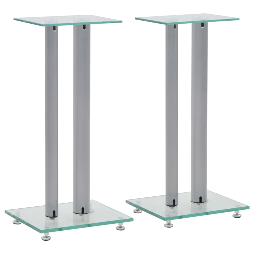 Support Haut-Parleur 2Pc Verre Trempé Design 2 Colonnes